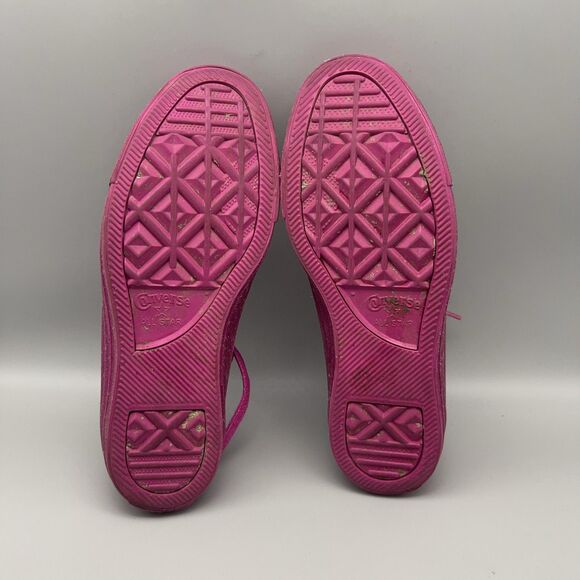 Converse Chuck Taylor All Star Shoes Womens Size 7 Pink Glitter Low Top 164550C - Picture 9 of 13